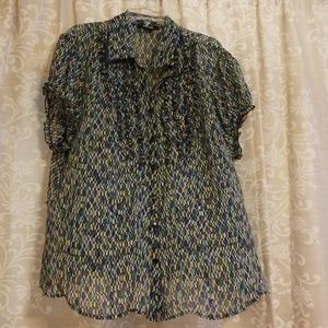 Multi colored sheer blouse